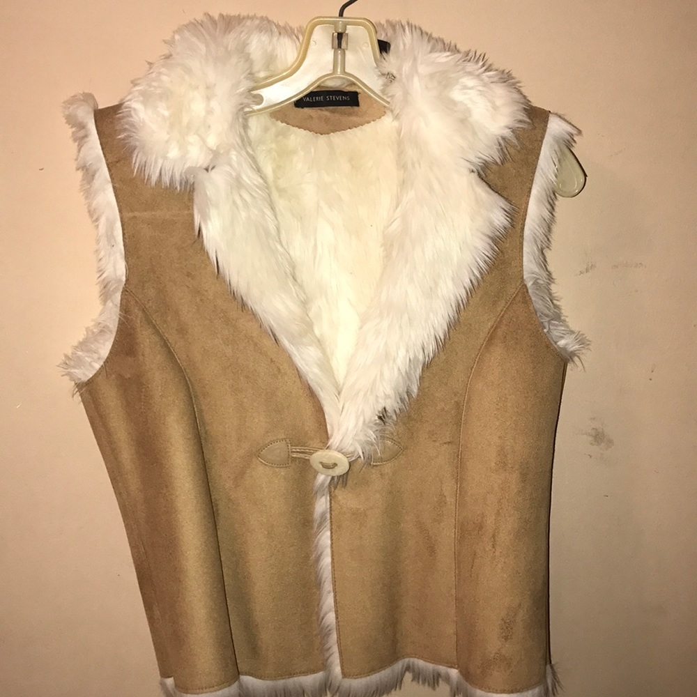 Fake suede vest fur lining